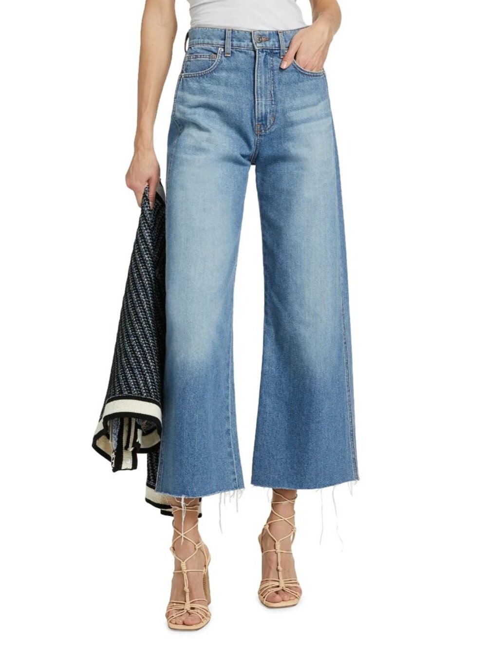NWT Veronica Beard Taylor in Enough Said High Rise Wide-Leg Cropped Jeans 28 - Picture 10 of 12